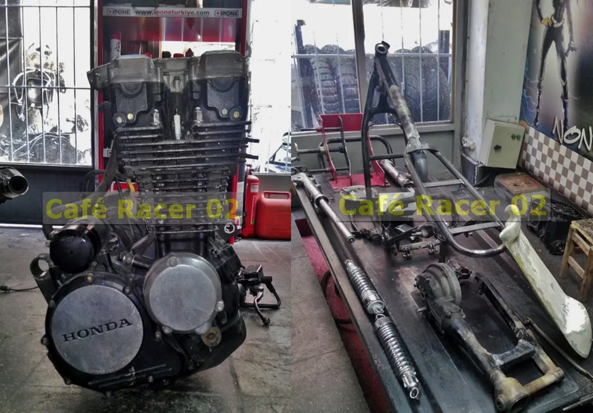 Café racer boyadan önce söküm işleri